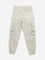 Y&F Kids Beige Cargo-Style Mid-Rise Cotton Blend Joggers