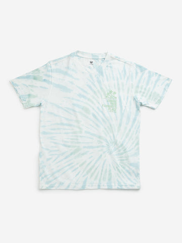 Y&F Kids Blue Tie-Dye Printed T-Shirt