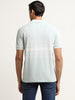 WES Casuals Mint Striped Design Slim Fit T-Shirt