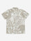 Y&F Kids Taupe Leaf Design Textured Cotton Shirt