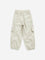 HOP Kids Off-White Floral Embroidered High-Rise Cotton Joggers