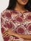 Utsa Maroon Floral Printed A-Line Kurta