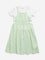 Y&F Kids Green Floral Printed A-line Dress and T-Shirt Set