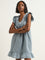 Bombay Paisley Dusty Teal Floral A-Line Cotton Dress