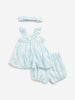 HOP Baby Light Blue Striped Top, Shorts and Headband Set