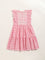 Utsa Kids Pink Gingham Checkered Tiered Cotton Dress (8 -14yrs)