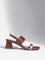 LUNA BLU Tan Hardware-Detailed Block Heel Sandals