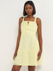 Nuon Yellow Lace Detailed Skater Dress