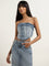 Nuon Light Blue Denim Corset Style Top