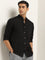 Ascot Black Solid Relaxed-Fit Cotton Shirt