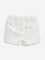 HOP Baby Off-White Embroidered Cotton Blend Shorts