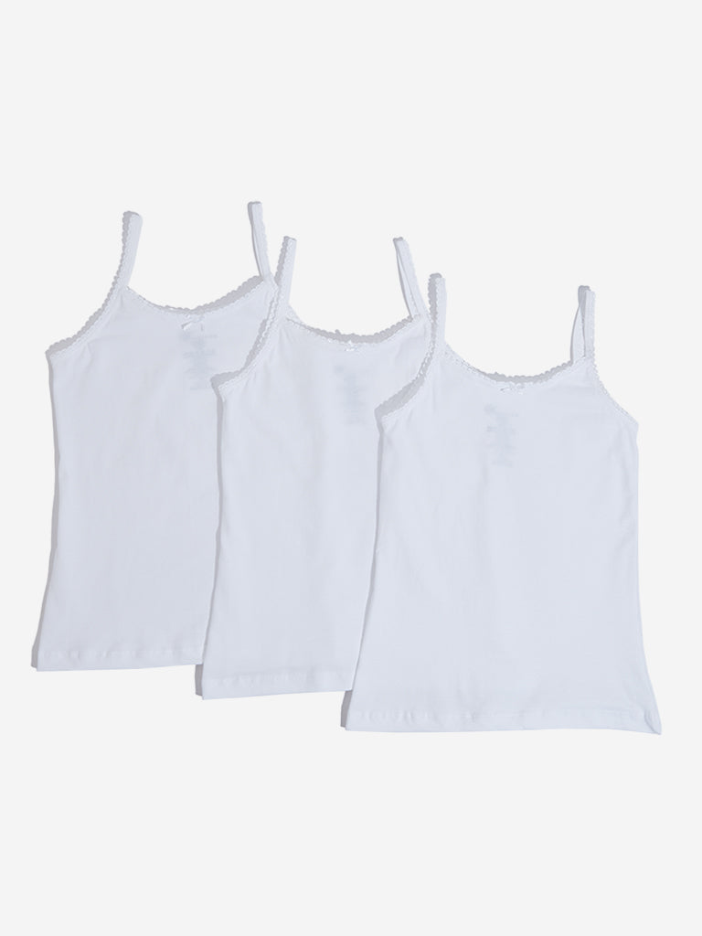 Y&F Kids White Camisoles - Pack of 3