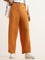 LOV Orange High-Waist Blended Linen Pants