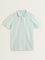 WES Casuals Mint Striped Slim-Fit Polo T-Shirt