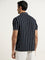 WES Casuals Navy Striped Slim-Fit Polo T-Shirt