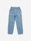 HOP Kids Blue Cargo-Style Mid-Rise Cotton Jeans