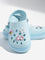 Yellow Light Blue Rainbow Applique-Detailed Clogs