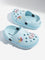 Yellow Light Blue Applique-Detailed Clogs