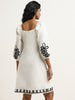 LOV Off-White Ruched Empire Dress