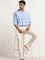 WES Casuals Blue Striped Relaxed-Fit Cotton Shirt