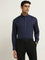 WES Formals Navy Solid Slim-Fit Shirt