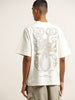 Nuon White Graphic Printed Relaxed-Fit Cotton T-Shirt