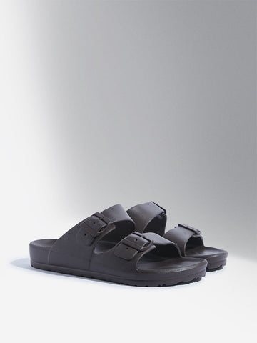 SOLEPLAY Dark Brown Dual Band Buckled Flip-Flop