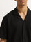 Nuon Black Knit-Textured Relaxed-Fit Shirt