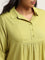 Gia Green Ribbed Collared Top