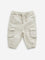 HOP Baby Beige Mid-Rise Cotton Cargo Joggers