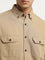 WES Casuals Khaki Solid Relaxed-Fit Shirt