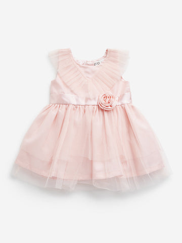 HOP Baby Pink Rosette Design Party Dress