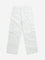 Y&F Kids Off-White Cargo-Style Mid-Rise Trousers