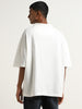 Nuon White Typographic Print Relaxed-Fit Cotton T-Shirt
