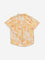 HOP Kids Orange Giraffe-Printed Cotton Shirt