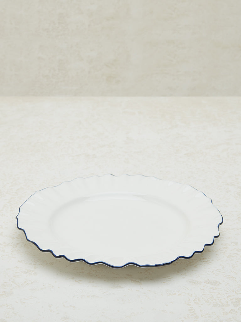 Westside Home Blue Frill Detailed Dinner Plate