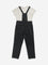 Y&F Kids Black Denim Dungaree with T-Shirt Set