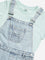 Y&F Kids Blue Faded Denim Dungaree with T-Shirt Set