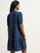 LOV Dark Blue Diamante Detailed Denim Tiered Dress