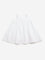 HOP Baby White Empire Line Floral Embroidered Cotton Dress