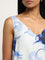 Wardrobe Ivory & Navy Abstract Printed Straight Dress