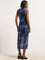 Nuon Navy Tie-Dye Patterned Mesh Bodycon Dress