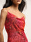 Wardrobe Red Floral Printed Slip Dress