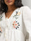 LOV White Floral Embroidered Tiered Cotton Dress