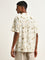 ETA Beige Floral Printed Relaxed-Fit Cotton Shirt