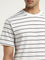 WES Lounge White Striped Design Relaxed-Fit T-Shirt