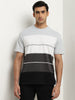 WES Lounge Grey Colour-Blocked Design Relaxed-Fit T-Shirt