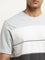 WES Lounge Grey Colour-Blocked Design Relaxed-Fit T-Shirt