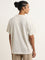 ETA Beige Leaf Design Relaxed-Fit T-Shirt