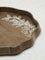 Westside Home Dark Brown Leaf Embossed Round Tray